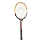 Raquette de tennis 1970 spalding bois noire et rouge
