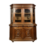 Rare bibliothque de muse de style renaissance en chne sculpt vers 1850