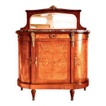 Rare buffet ancien avec marbre, bronzes et marqueterie de style louis xvi