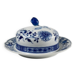 Rare grand beurrier rond hutschenreuther oignon bleu porcelaine allemagne