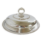 Rare grand lgumier anglais  compartiments en mtal argent