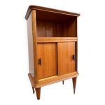 Rare meuble hi - fi vintage annes 50 design scandinave, bois blond, pieds