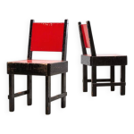 Rare paire de chaises de salle  manger modernistes des annes 1930