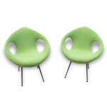 Superbes et tres rares paire de fauteuils egg larme anne 50 60