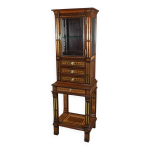 Rare petit meuble vitrine en marqueterie, style louis xvi milieu xixe