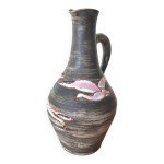 Rare pichet céramique et porcelaine émaillé signé Rare pichet céramique et porcelaine émaillé signé