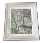 Rare tableau ancien recto - verso paysages  l huile