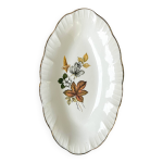 Ravier porcelaine digoin chamoi motif fleuri