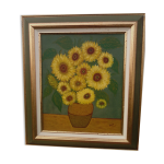 Reproduction sur toile encadr�e sign� romy 62 x 54 cm