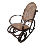 Rocking chair en bois courb� et cannage