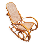 Rocking - chair en bois courb� et cannage osier rotin