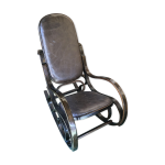 Rocking chair en bois et cuir, xxe sicle