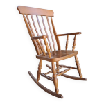 Rocking chair en bois massif vintage
