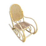 Rocking chair en cannage et rotin
