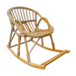 Rocking - chair corbeille en rotin, modle enfant