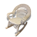 Rocking - chair enfant en rotin blanc