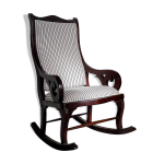 Rocking chair en palissandre d'inde, pondicherry 19me