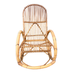 Rocking chair rotin 1960 bambou