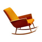 Rocking chair scandinave annes 50 - 60 orange