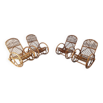 Rocking - chairs vintage en bambou, 1960, set de 4