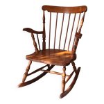 Rocking - chair vintage en bois tourn