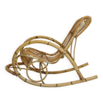 Rohe noordwolde, rocking chair en rotin des annes 60 - 70.