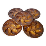 Saint - clément / série de 6 assiettes à huîtres Saint - clément / série de 6 assiettes à huîtres