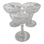 Saint louis - 3 coupes  champagne en cristal taill, service vic catalogue