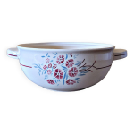 Saladier avec anses badonviller francine vintage , faence dcor floral