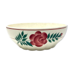 Saladier cramique fleuri rouge