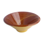 Saladier cramique marron et ellipse jaune