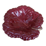 Saladier ou corbeille à fruits feuille bordeaux liseré doré verceram Saladier ou corbeille à fruits feuille bordeaux liseré doré verceram
