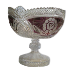 Saladier coupe centre de table cristal couleur pointe diamant