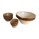 Saladier en grs 4l et bols gien