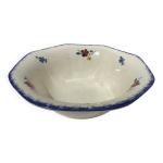 Saladier mary lou digoin octogonal diamtre 28cm bord bleu fonc