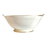 Saladier à oreilles pillivuyt en porcelaine blanche et dorée, service eva Saladier à oreilles pillivuyt en porcelaine blanche et dorée, service eva