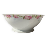 Saladier en porcelaine de limoge, motif fleuris.