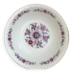 Saladier en porcelaine de paris motif floral vintage 1970