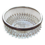 Saladier de pr�sentation wmf en cristal, bord argent
