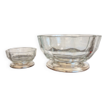 Saladier et ramequin cristal et mtal argent