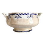 Saladier, soupi�re creil & montereau en terre de fer, service  damier