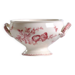 Saladier, soupire en terre de fer rose sarreguemines service  favori , xixme