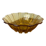 Saladier style art déco en verre moulé ambré Saladier style art déco en verre moulé ambré