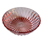 Saladier en verre cisel� en verre rose