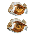 Salerons en porcelaine limoges , forme poisson annes 50 vintage