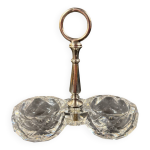 Salire double en cristal taill signe baccarat avec monture en mtal