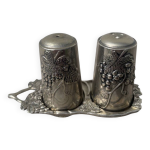 Salire poivrier vigne en mtal argent