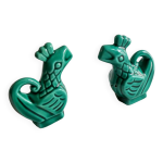 Salire et poivrire barbotine en forme de coq vert