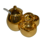 Salire poivrire en porcelaine de limoges dore