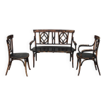 Salon baumann, 1910, banquette, fauteuil et chaise bistrot